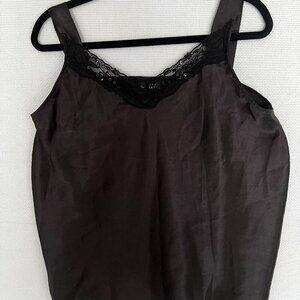 Maggie Barnes Women’s Black Sleeveless Lace Trim Cami Top Size 2X